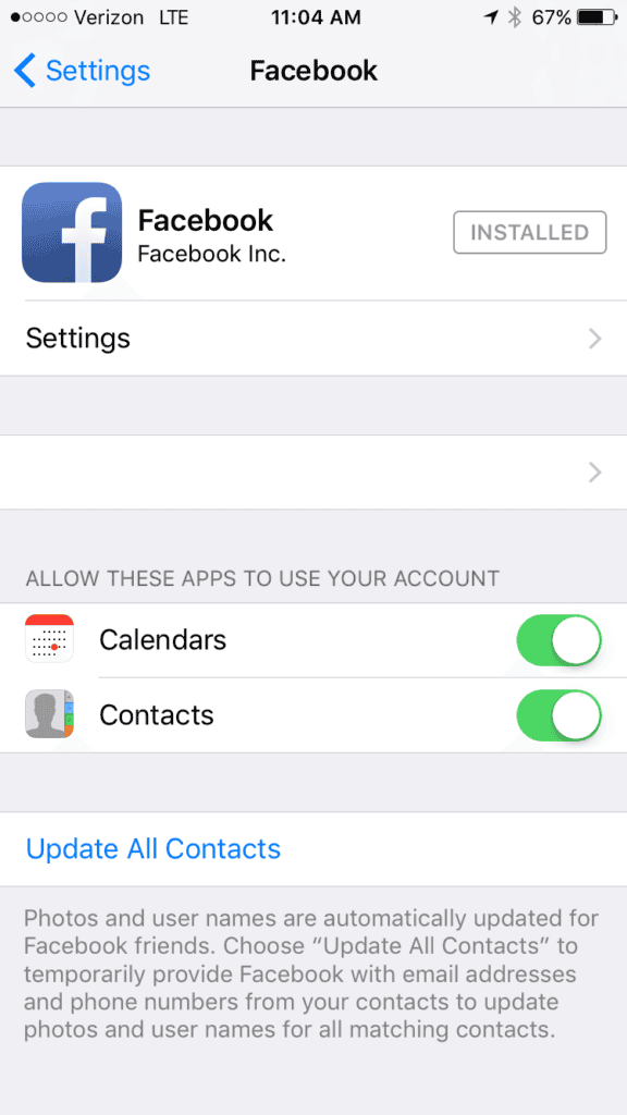 Facebook Can Access Your Contacts