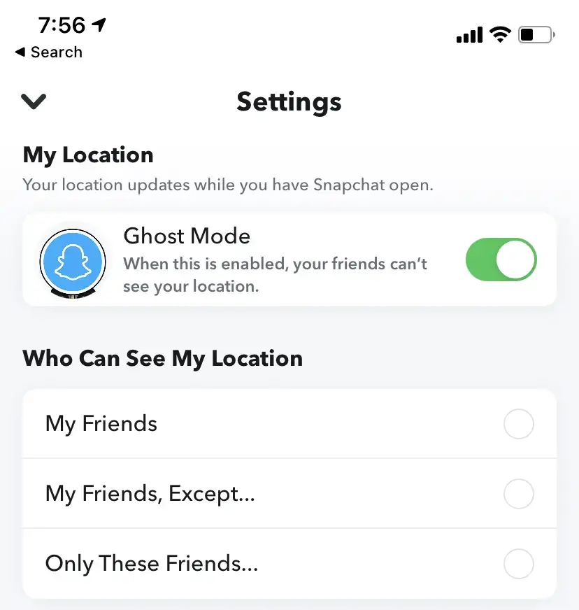 Switch on Snapchat’s “Ghost Mode”