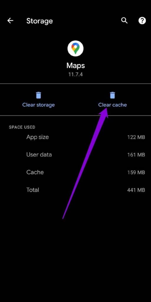 Clear Google Maps Cached Data