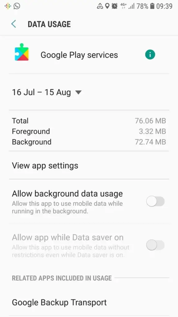 Does Google Play Services Need Background Data?