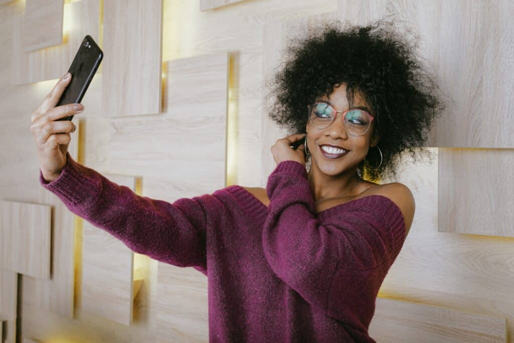 woman taking a selfie