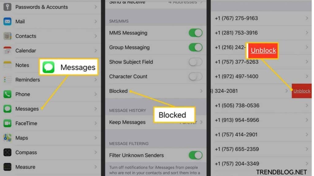 Blocked Messages Get Delivered When Unblocked